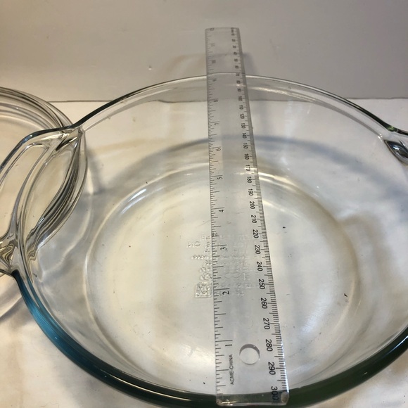 Vintage Anchor Ovenware 2 qt Covered Casserole Baking Bowl Clear Large with Lid - Picture 7 of 12